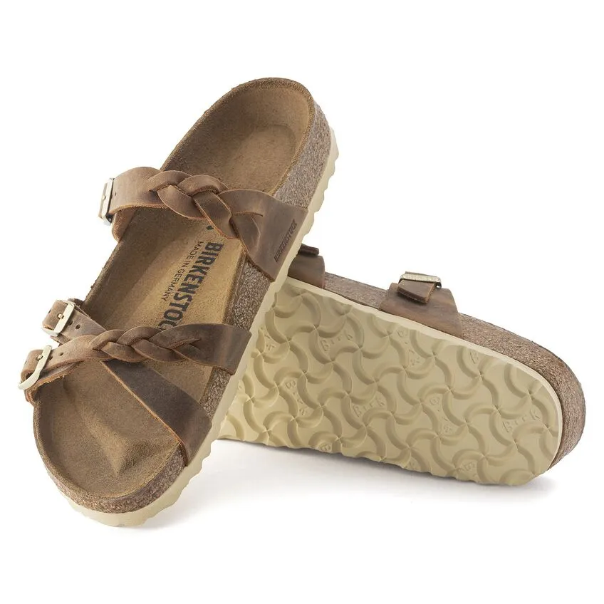 BIRKENSTOCK- FRANCA BRAIDED OILED LEATHER SANDAL